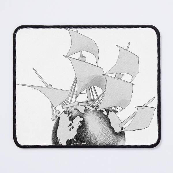 Item preview, Celestial Odyssey: Earth, Majestic Four-Masts in the Starry Infinite - B&W version designed and sold by Christophe Desgouttes.