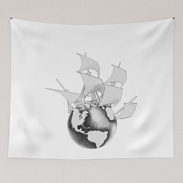 Item preview, Celestial Odyssey: Earth, Majestic Four-Masts in the Starry Infinite - B&W version designed and sold by Christophe Desgouttes.