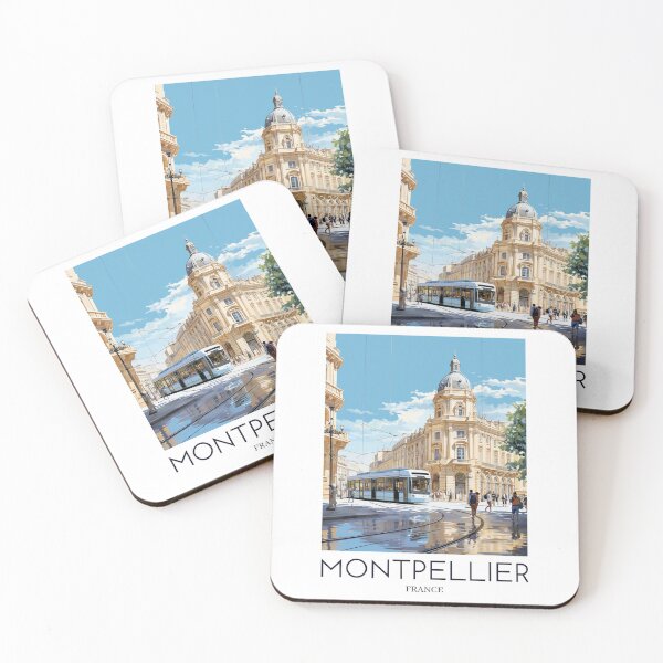 Item preview, A Pop Art Travel Print of Montpellier - France designed and sold by StudioRedKoala.