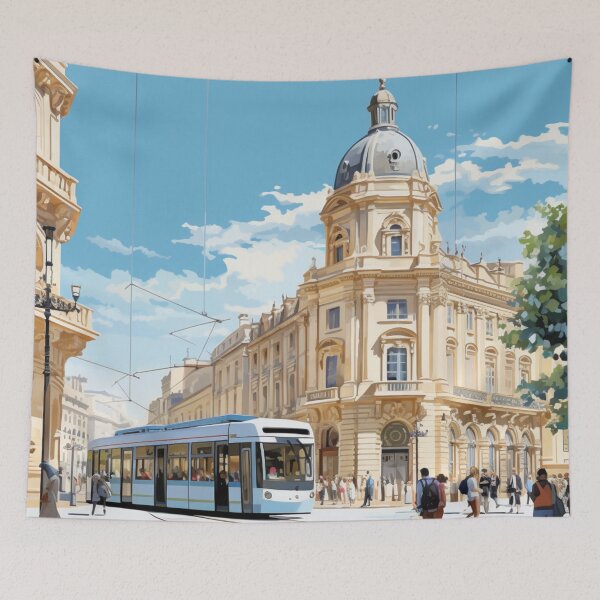Item preview, A Pop Art Travel Print of Montpellier - France designed and sold by StudioRedKoala.