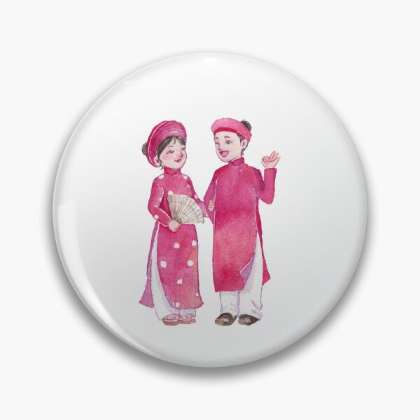 Item preview, Vietnamese couple in ao dai designed and sold by ZephyrArtVN.