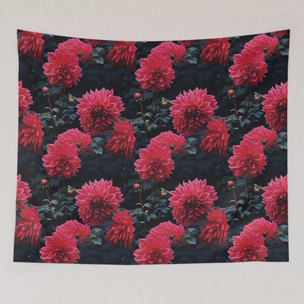 Item preview, Dahlia Tile 12: Velvet Pom-Poms in a Rainbow Garden with Layers of Petals designed and sold by TheBrainArt.