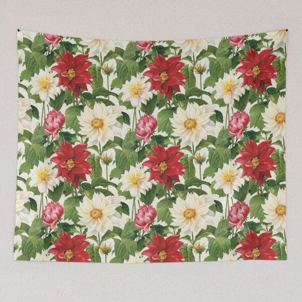 Item preview, Dahlia Tile 13: Velvet Pom-Poms in a Rainbow Garden with Layers of Petals designed and sold by TheBrainArt.