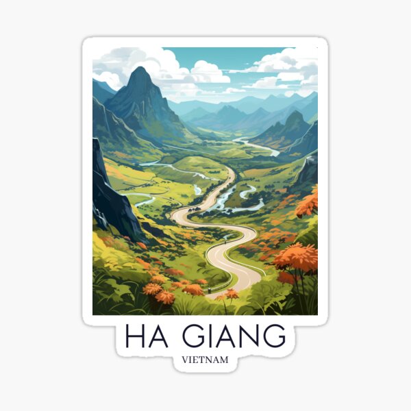 Item preview, A Pop Art Travel Print of Ha Giang - Vietnam  designed and sold by StudioRedKoala.