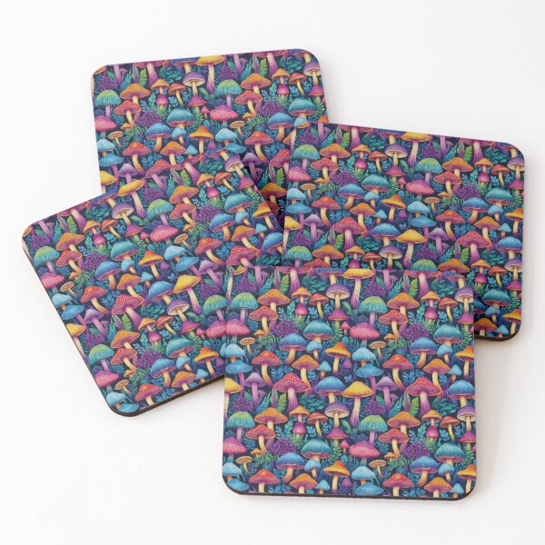 Item preview, Colorful Mushrooms pattern designed and sold by Lisa Bittinger.