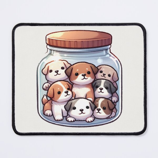Item preview, Bottle Of Dogs - Cute Puppies In Jar Cartoon designed and sold by BeansterNL.