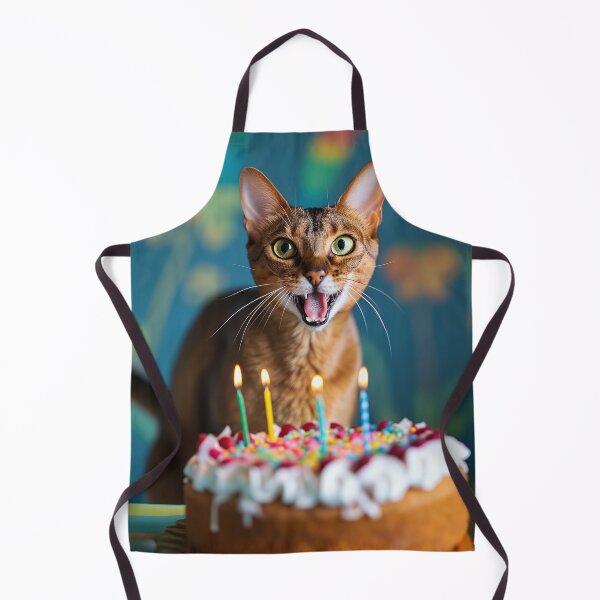 Item preview, Abyssinian Cat with a birthday cake - happy birthday card! designed and sold by OddCorro.