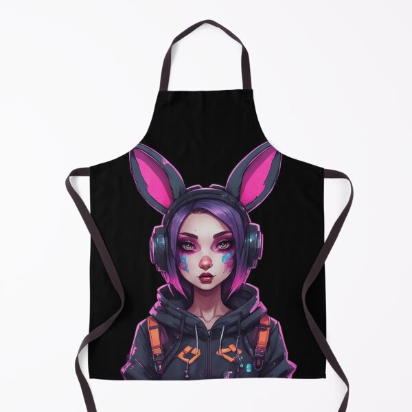 Item preview, Cute Cyberpunk Rabbit Girl, Bunny Ears, Kawaii designed and sold by Burn-Ego.