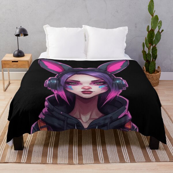 Item preview, Cute Cyberpunk Rabbit Girl, Bunny Ears, Kawaii designed and sold by Burn-Ego.