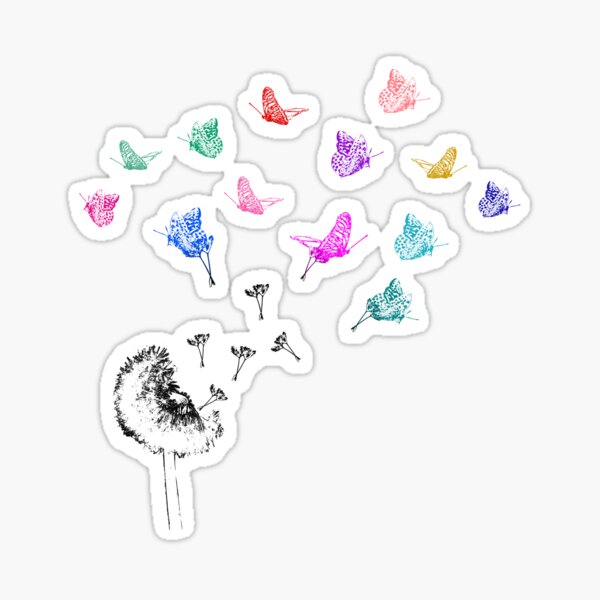 Dandelion to butterflies Sticker