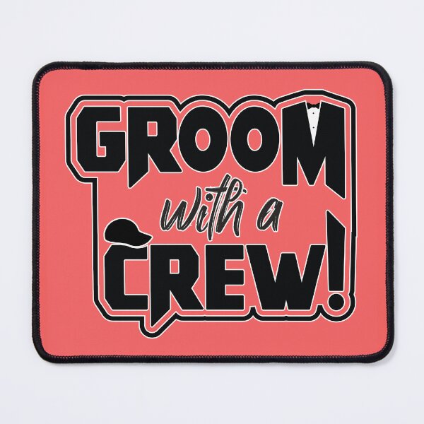 Item preview, Groom with a Crew, funny stag-do slogan, White T-Shirt, Bachelor, Best man, Ushers designed and sold by Harlake.