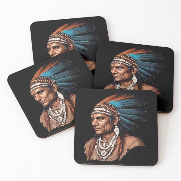 Item preview, Indian with Plume in Beautiful Colors designed and sold by Aquillashop.