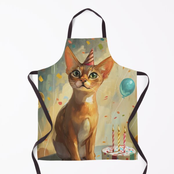 Item preview, Proud Abyssinian Cat posing with a birthday cake - happy birthday card! designed and sold by OddCorro.