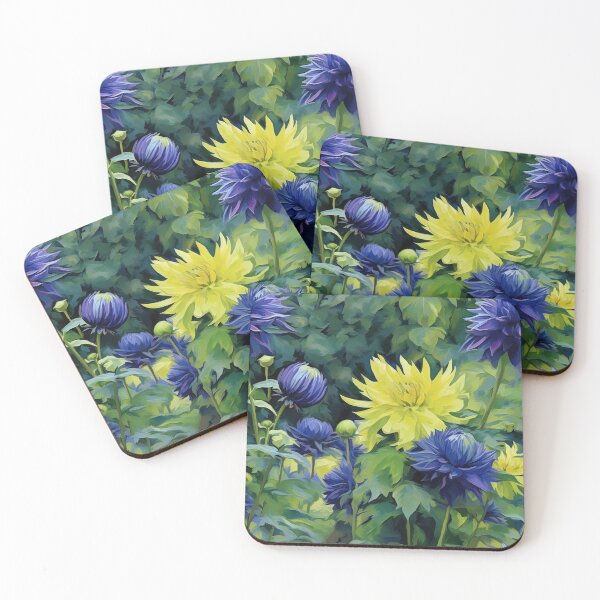 Item preview, Dahlia Tile 15: Velvet Pom-Poms in a Rainbow Garden with Layers of Petals designed and sold by TheBrainArt.