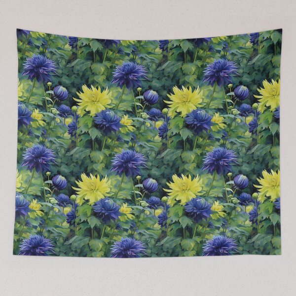 Item preview, Dahlia Tile 15: Velvet Pom-Poms in a Rainbow Garden with Layers of Petals designed and sold by TheBrainArt.