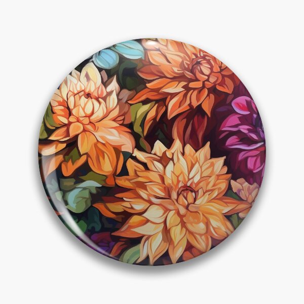 Item preview, Dahlia Tile 16: Velvet Pom-Poms in a Rainbow Garden with Layers of Petals designed and sold by TheBrainArt.