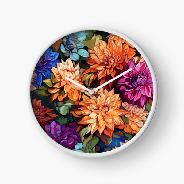 Item preview, Dahlia Tile 16: Velvet Pom-Poms in a Rainbow Garden with Layers of Petals designed and sold by TheBrainArt.
