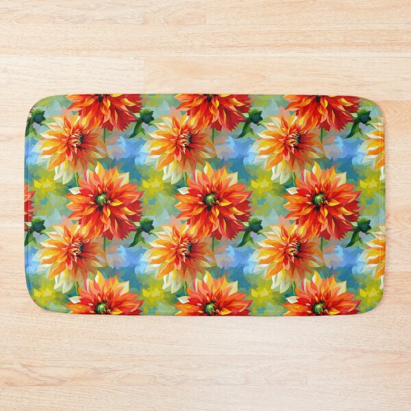 Item preview, Dahlia Tile 17: Velvet Pom-Poms in a Rainbow Garden with Layers of Petals designed and sold by TheBrainArt.
