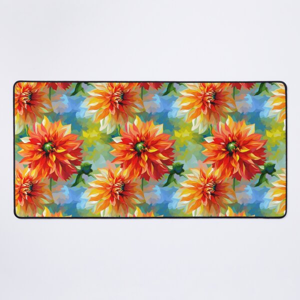 Item preview, Dahlia Tile 17: Velvet Pom-Poms in a Rainbow Garden with Layers of Petals designed and sold by TheBrainArt.