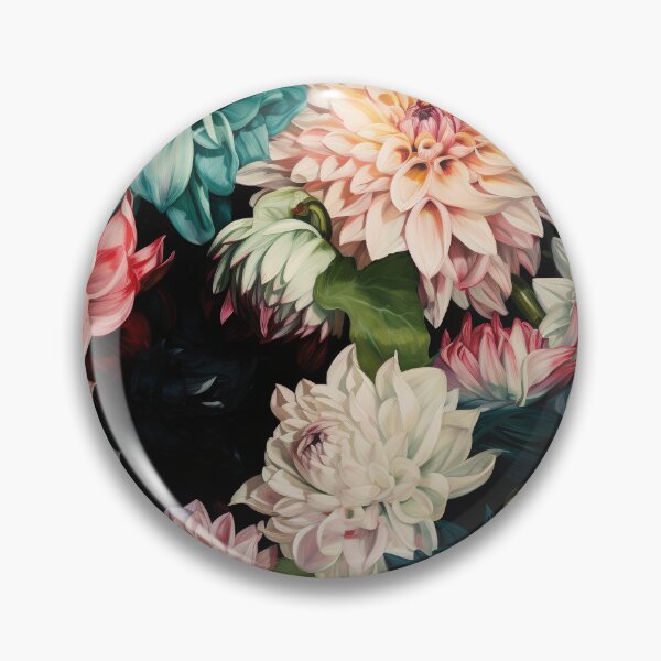 Item preview, Dahlia Tile 18: Velvet Pom-Poms in a Rainbow Garden with Layers of Petals designed and sold by TheBrainArt.