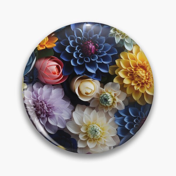 Item preview, Dahlia Tile 19: Velvet Pom-Poms in a Rainbow Garden with Layers of Petals designed and sold by TheBrainArt.