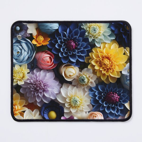 Item preview, Dahlia Tile 19: Velvet Pom-Poms in a Rainbow Garden with Layers of Petals designed and sold by TheBrainArt.