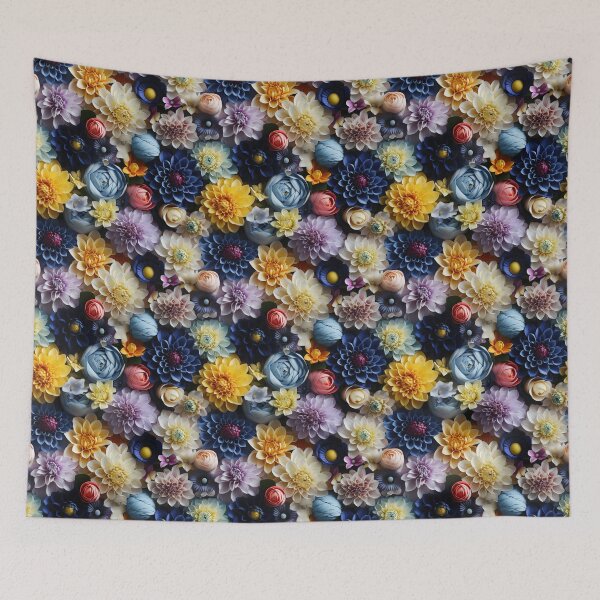 Item preview, Dahlia Tile 19: Velvet Pom-Poms in a Rainbow Garden with Layers of Petals designed and sold by TheBrainArt.