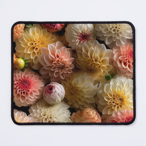 Item preview, Dahlia Tile 20: Velvet Pom-Poms in a Rainbow Garden with Layers of Petals designed and sold by TheBrainArt.
