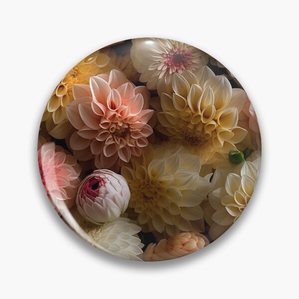 Item preview, Dahlia Tile 20: Velvet Pom-Poms in a Rainbow Garden with Layers of Petals designed and sold by TheBrainArt.