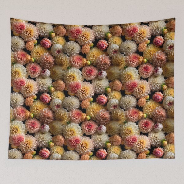 Item preview, Dahlia Tile 20: Velvet Pom-Poms in a Rainbow Garden with Layers of Petals designed and sold by TheBrainArt.