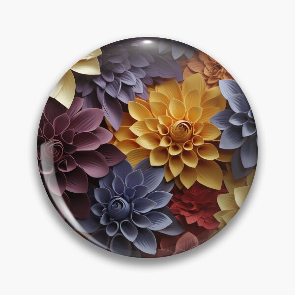 Item preview, Dahlia Tile 21: Velvet Pom-Poms in a Rainbow Garden with Layers of Petals designed and sold by TheBrainArt.