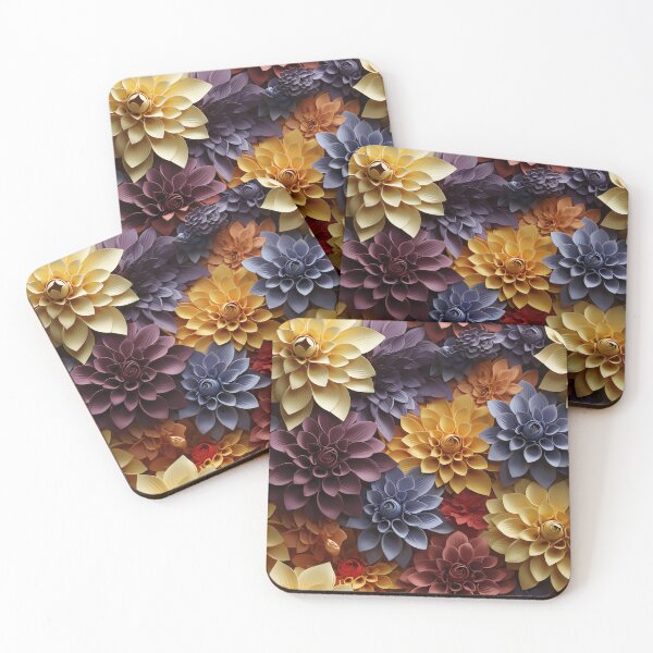 Item preview, Dahlia Tile 21: Velvet Pom-Poms in a Rainbow Garden with Layers of Petals designed and sold by TheBrainArt.