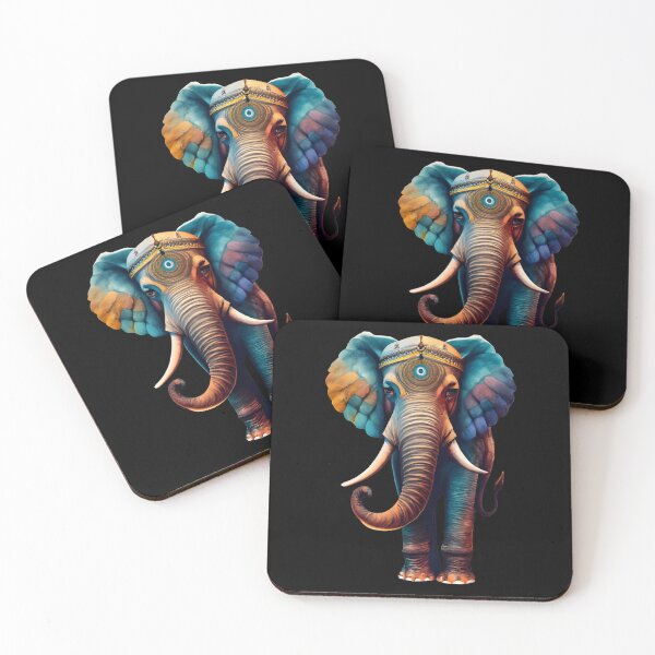 Item preview, Colorful elephant front view designed and sold by Ann Miu Deluxe.