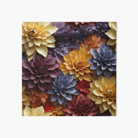 Item preview, Dahlia Tile 21: Velvet Pom-Poms in a Rainbow Garden with Layers of Petals designed and sold by TheBrainArt.