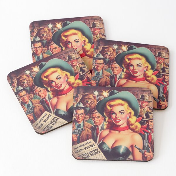 Item preview, Vintage Cowgirl Illustration designed and sold by PulpVintage.