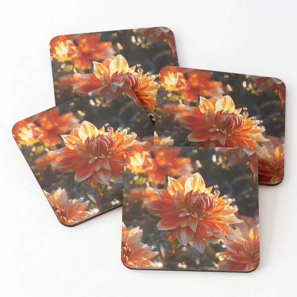 Item preview, Dahlia Tile 23: Velvet Pom-Poms in a Rainbow Garden with Layers of Petals designed and sold by TheBrainArt.