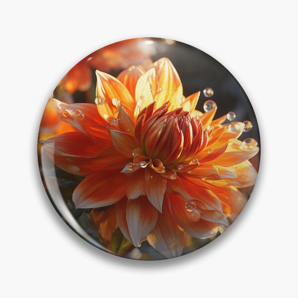 Item preview, Dahlia Tile 23: Velvet Pom-Poms in a Rainbow Garden with Layers of Petals designed and sold by TheBrainArt.