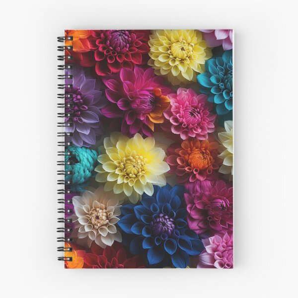 Item preview, Dahlia Tile 24: Velvet Pom-Poms in a Rainbow Garden with Layers of Petals designed and sold by TheBrainArt.