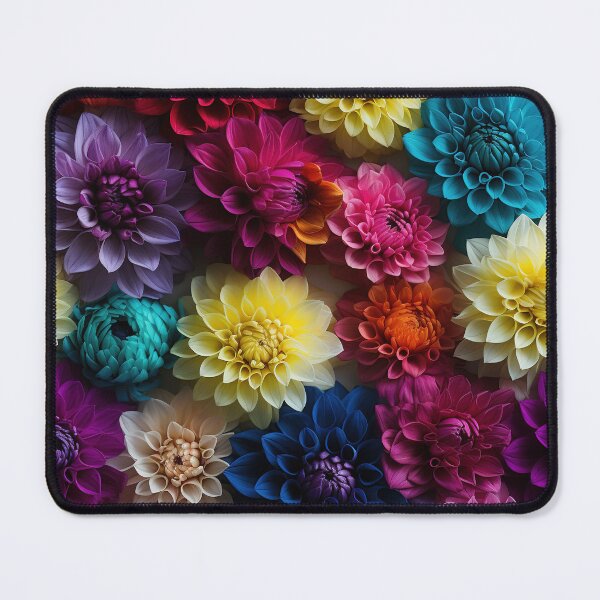 Item preview, Dahlia Tile 24: Velvet Pom-Poms in a Rainbow Garden with Layers of Petals designed and sold by TheBrainArt.