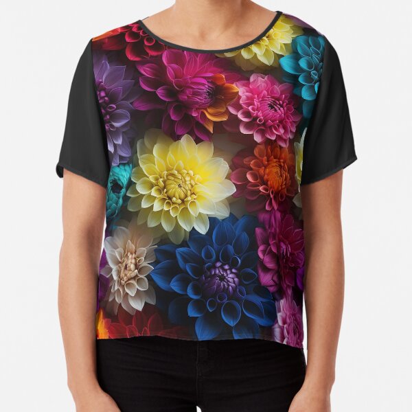 Item preview, Dahlia Tile 24: Velvet Pom-Poms in a Rainbow Garden with Layers of Petals designed and sold by TheBrainArt.
