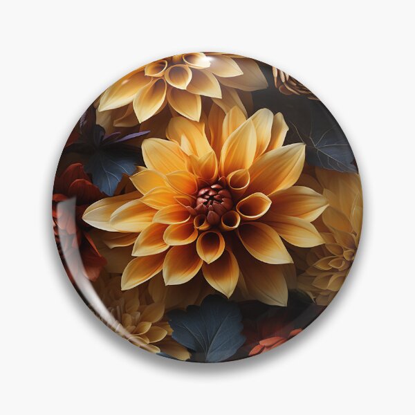 Item preview, Dahlia Tile 25: Velvet Pom-Poms in a Rainbow Garden with Layers of Petals designed and sold by TheBrainArt.