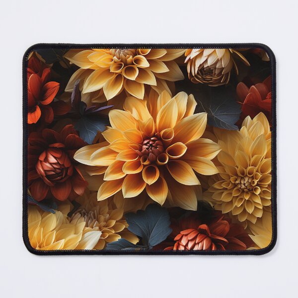 Item preview, Dahlia Tile 25: Velvet Pom-Poms in a Rainbow Garden with Layers of Petals designed and sold by TheBrainArt.