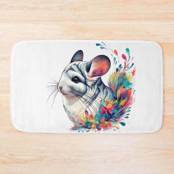 Item preview, A cute chinchilla with various colorful leaves designed and sold by Marcoshop10.