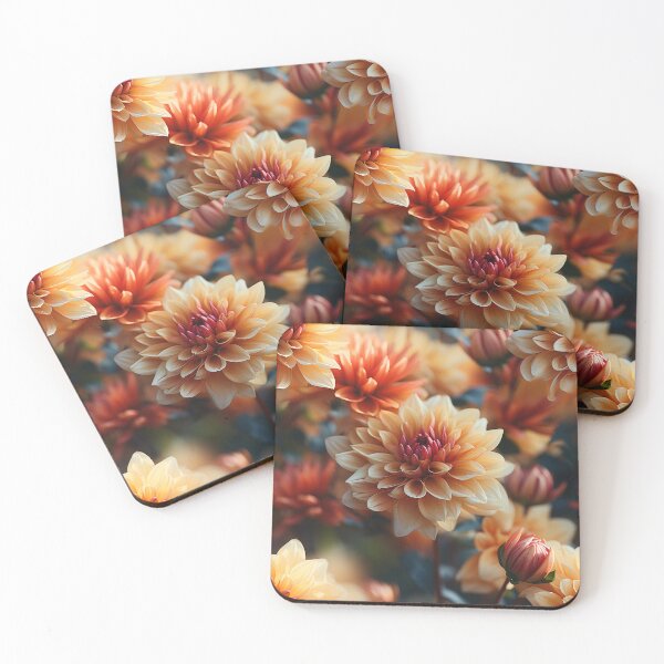 Item preview, Dahlia Tile 26: Velvet Pom-Poms in a Rainbow Garden with Layers of Petals designed and sold by TheBrainArt.