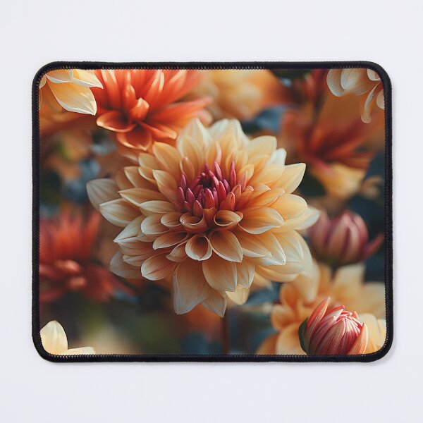 Item preview, Dahlia Tile 26: Velvet Pom-Poms in a Rainbow Garden with Layers of Petals designed and sold by TheBrainArt.