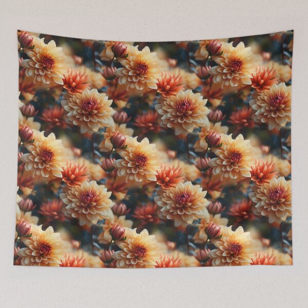 Item preview, Dahlia Tile 26: Velvet Pom-Poms in a Rainbow Garden with Layers of Petals designed and sold by TheBrainArt.