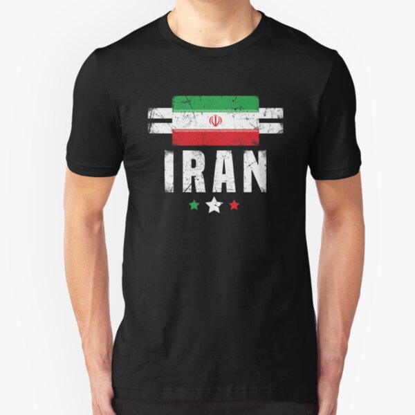 Iran Flag Colors Font Iranian Soccer Heritage Born From IRN IR Am Men's T-Shirt