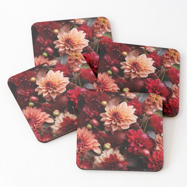 Item preview, Dahlia Tile 27: Velvet Pom-Poms in a Rainbow Garden with Layers of Petals designed and sold by TheBrainArt.