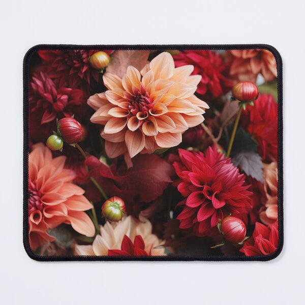 Item preview, Dahlia Tile 27: Velvet Pom-Poms in a Rainbow Garden with Layers of Petals designed and sold by TheBrainArt.