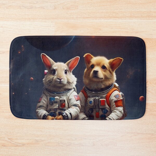 Item preview, Rabbit and dog in space designed and sold by M-Y-A-R-T-.